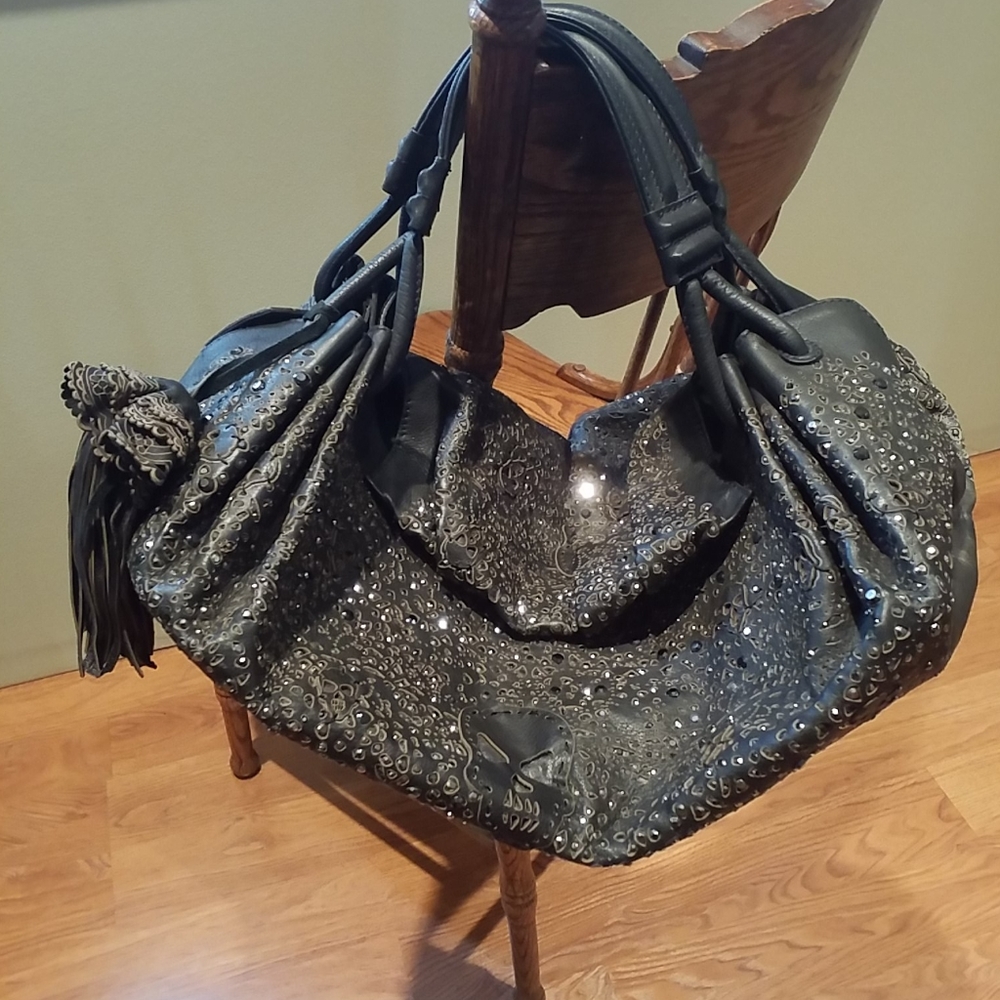 Philipp Plein Black Purse  Rhinestones & Skulls